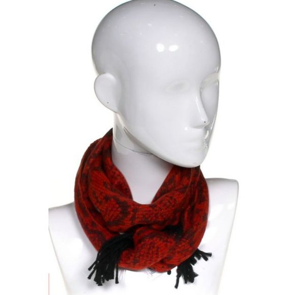 Cejon Italian Acrylic Red Python Print Scarf - Picture 1 of 10